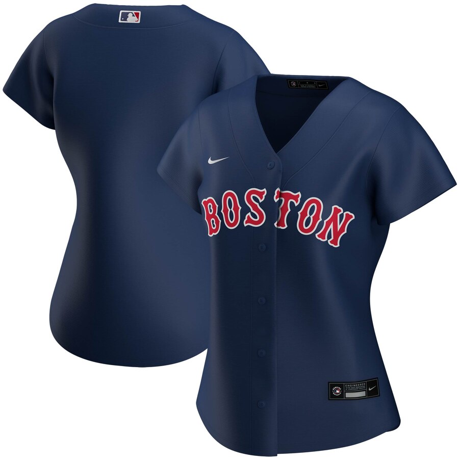 Custom Boston Red Sox Nike Women Alternate 2020 MLB Team Jersey Navy->women mlb jersey->Women Jersey